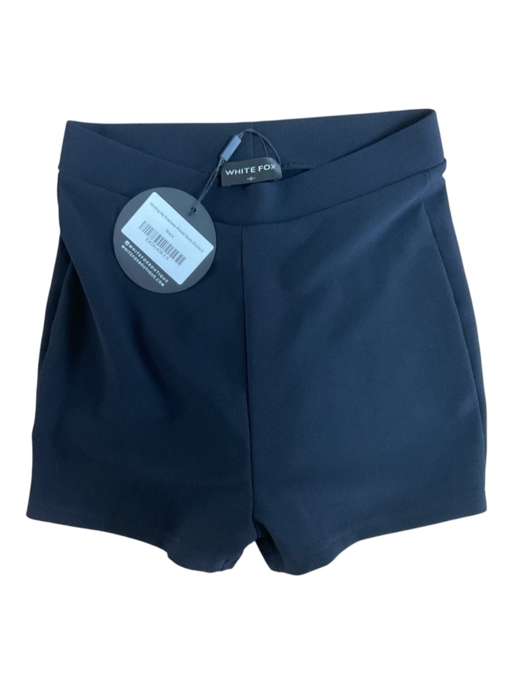 White Fox Boutique Moving My Business Ribbed Mini Shorts - Black - NWT - Size S